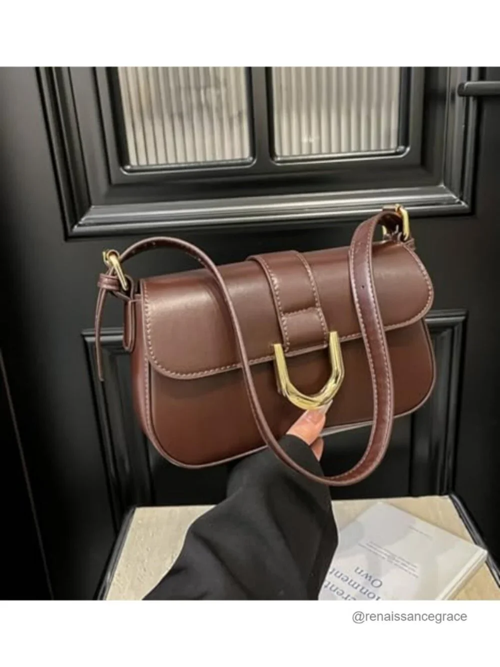 Vegan Leather Shoulder Bag Crossbody Purse Hobo Clutch Adjustable Strap Y2K